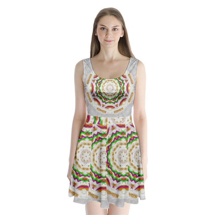 Fauna In Bohemian Midsummer Style Split Back Mini Dress 