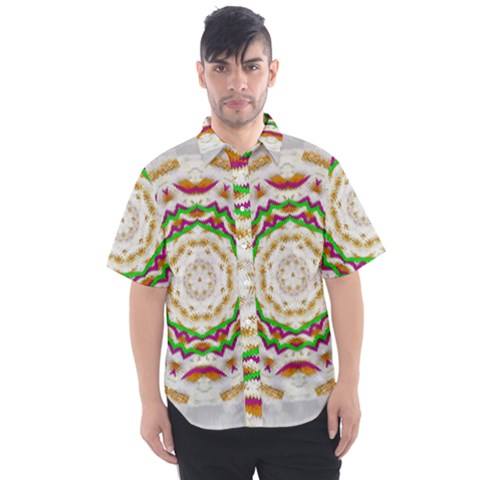 Fauna In Bohemian Midsummer Style Men s Short Sleeve Shirt by pepitasart