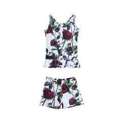 Red Roses Kid s Boyleg Swimsuit