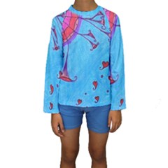 Hearts And Blue Kids  Long Sleeve Swimwear