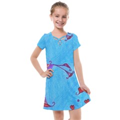 Hearts And Blue Kids  Cross Web Dress