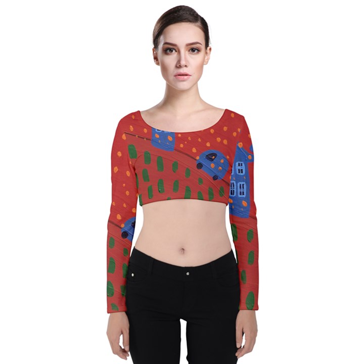 Almost Home Velvet Crop Top