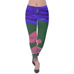 Pink Guitar Velvet Leggings by snowwhitegirl