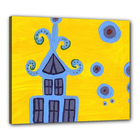 Blue House Canvas 24  x 20 