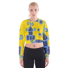 Blue House Cropped Sweatshirt