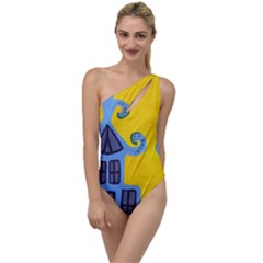 Blue House To One Side Swimsuit