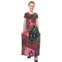 Floating Bed Kids  Short Sleeve Maxi Dress