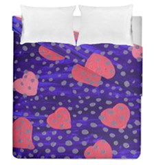 Underwater Pink Hearts Duvet Cover Double Side (queen Size) by snowwhitegirl