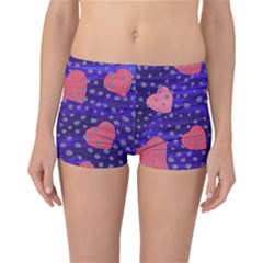 Underwater Pink Hearts Reversible Boyleg Bikini Bottoms by snowwhitegirl