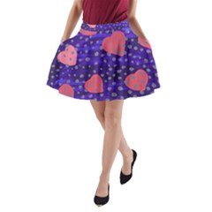 Underwater Pink Hearts A-line Pocket Skirt by snowwhitegirl