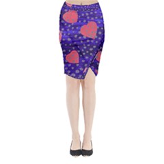 Underwater Pink Hearts Midi Wrap Pencil Skirt by snowwhitegirl