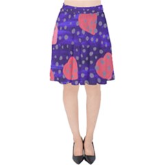 Underwater Pink Hearts Velvet High Waist Skirt by snowwhitegirl