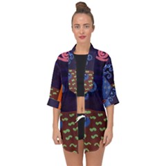 Jack In The Box Flower Open Front Chiffon Kimono