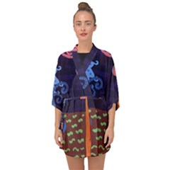 Jack In The Box Flower Half Sleeve Chiffon Kimono