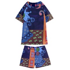 Jack In The Box Flower Kids  Swim Tee And Shorts Set