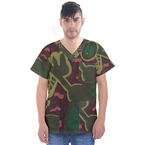 The Desert Plant Men s V-neck Scrub Top by snowwhitegirl