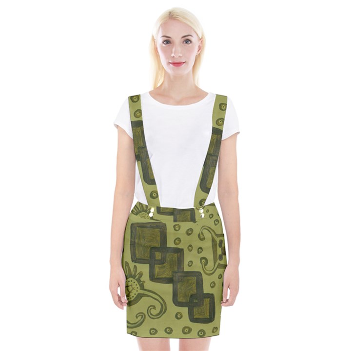 Four Squares Braces Suspender Skirt