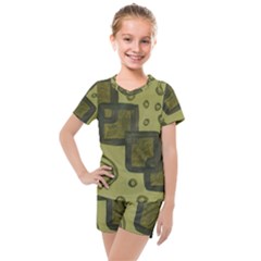 Four Squares Kids  Mesh Tee And Shorts Set