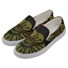 Flower Spitting Out Pink Pollen Men s Canvas Slip Ons by snowwhitegirl