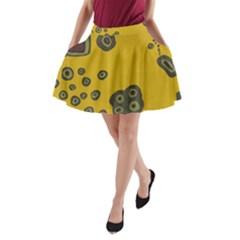 Peas Four Leaf Clover A-line Pocket Skirt by snowwhitegirl