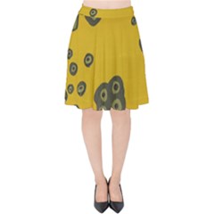 Peas Four Leaf Clover Velvet High Waist Skirt by snowwhitegirl