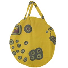 Peas Four Leaf Clover Giant Round Zipper Tote by snowwhitegirl