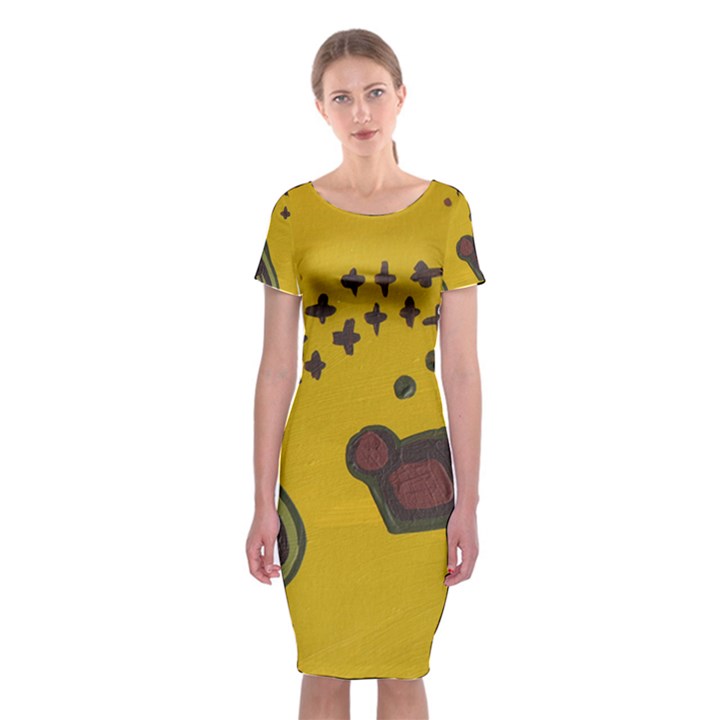 Hairdryer Easter Egg Classic Short Sleeve Midi Dress