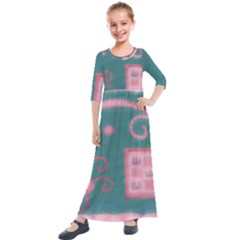 A Pink Dream Kids  Quarter Sleeve Maxi Dress