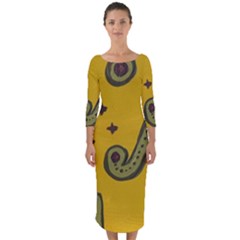 Indian Violin Quarter Sleeve Midi Bodycon Dress by snowwhitegirl