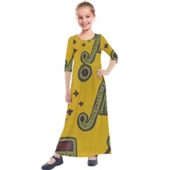 Indian Violin Kids  Quarter Sleeve Maxi Dress