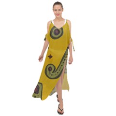 Indian Violin Maxi Chiffon Cover Up Dress