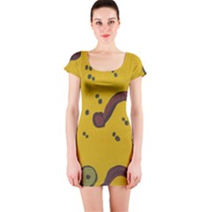 Swimming Worms Short Sleeve Bodycon Dress by snowwhitegirl