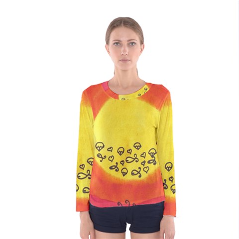 Red Sun Women s Long Sleeve Tee by snowwhitegirl