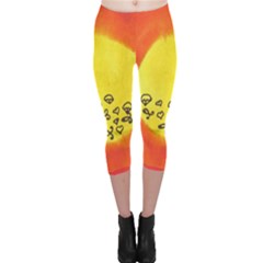 Red Sun Capri Leggings  by snowwhitegirl