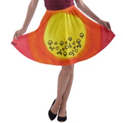 Red Sun A-line Skater Skirt by snowwhitegirl