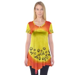 Red Sun Short Sleeve Tunic  by snowwhitegirl