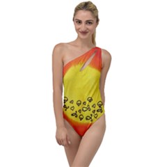 Red Sun To One Side Swimsuit