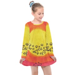 Red Sun Kids  Long Sleeve Dress