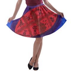 Red Egg A-line Skater Skirt by snowwhitegirl