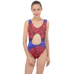 Red Egg Center Cut Out Swimsuit