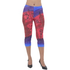 Red Egg Lightweight Velour Capri Leggings 