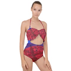 Red Egg Scallop Top Cut Out Swimsuit by snowwhitegirl