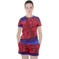 Red Egg Women s Tee And Shorts Set