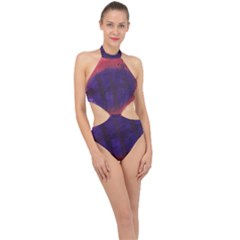 Sea Horses Halter Side Cut Swimsuit