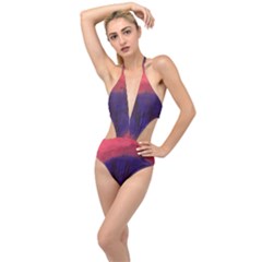 Sea Horses Plunging Cut Out Swimsuit