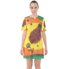 Pirana Eating Flower Sixties Short Sleeve Mini Dress by snowwhitegirl