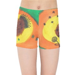 Pirana Eating Flower Kids Sports Shorts by snowwhitegirl