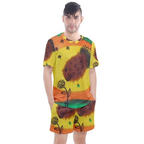 Pirana Eating Flower Men s Mesh Tee And Shorts Set by snowwhitegirl