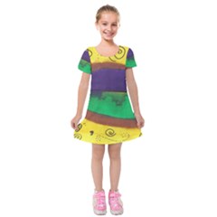 Landscape Egg Kids  Short Sleeve Velvet Dress by snowwhitegirl