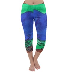 Peacocks Capri Winter Leggings  by snowwhitegirl